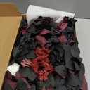 Ling's Moment 5FT Black Burgundy Artificial Flower Garland Fake Rose Leaves Floral Garland Arch Flowers Vine for Wedding Party Backdrop Decor Mantel Home Table Centerpieces Wall Decorations