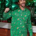 Arvilhill Mens St Patrick's Button Shamrock Clover Printed Long Sleeve Shirt (S-3XL) (M)
