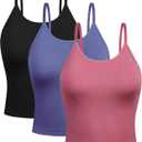 GXXGE Womens' Sports Bra Longline Wirefree Padded with Medium Support Fitness Workout Running Shirts Yoga Tank Top (M)