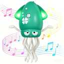 Dancing Octopus Baby Toy - Electric Crawling Octopus Tummy Time Toy - USB Rechargeable Dancing Musical Squid Toys with Lights, Birthday Gifts for 3 4 5 6 Year Old Boys Girls, Funny Desk Decor (Green) Pack of 2