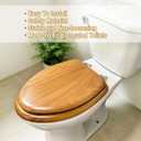 Oak Veneer Wood Elongated Toilet Seat, Heavy-Duty, US Stardard