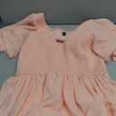 LILLUSORY Flowy Dress Women's Summer Dresses 2024 Mini Casual Dress Smocked V Neck Flutter Sleeve Dress Ruffle Dresses Light Pink, Small