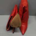 Femflame Fold Over Knee High Boots - Wide Calf, Pointed Toe Stiletto Heel, Tall Boots (7, 1red)