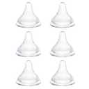 Silicone Bottle Nipples Compatible with Lansinoh Bottles, Replacement Soft Nipple for Baby 1+ Months, Anti-Colic, BPA-Free, Slow Flow, Size S, 6-Pack