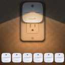 LuxLumin LED Night Lights Plug into Wall with Dusk-to-Dawn Sensor, Automatically Turn on and Off,Night Light for Kids,Bedroom,Bathroom,Stairs,Warm White, 6 Packs