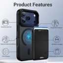 Magnetic for iPhone Case with Card Holder, Camera Kickstand, Slim Shockproof Protective Cover, Spring-Loaded Card Wallet, MagSafe Compatible (Black, iPhone 17 Pro)