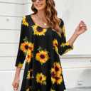 ZENNILO Women Casual Loose Fit Swing Flare Tunic Tops Basic Plus Size Flowy Shirt (White, XL)