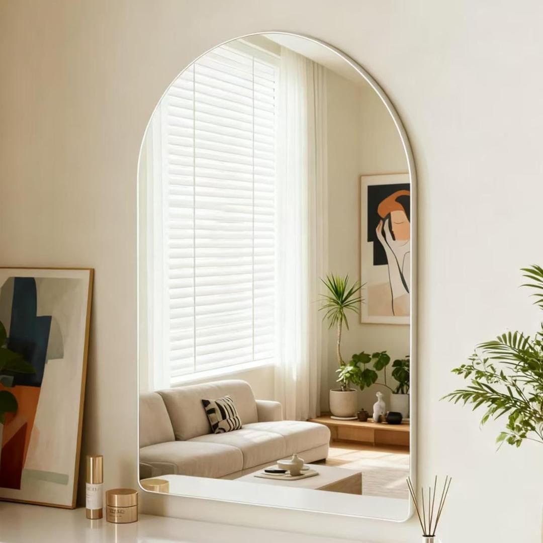 24x36 inch Silver Arched Mirror for Bathroom Vanity Mirror or Wall Decor Arch Mirror Brushed Metal Frame Wall Mounted Mirror for Bathroom LivingRoom Bedroom Entryway