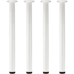 QLLY 28 inch Adjustable Tall Metal Desk Legs, Office Table Furniture Leg Set, Set of 4 (White)