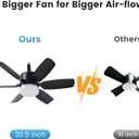 Fanspex 20.5'' Socket Ceiling Fan Light, 5 Fan Speeds with 3 Colors Adjustable Light, 8 Hours Timer (Black)