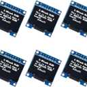 0.96" 7 Pin SPI 128x64 OLED Display Module, 6PCS 0.96 Inch SSD1306 LCD Display Module 12864 Characters DC3-5V for 51 STM32 for Arduino
