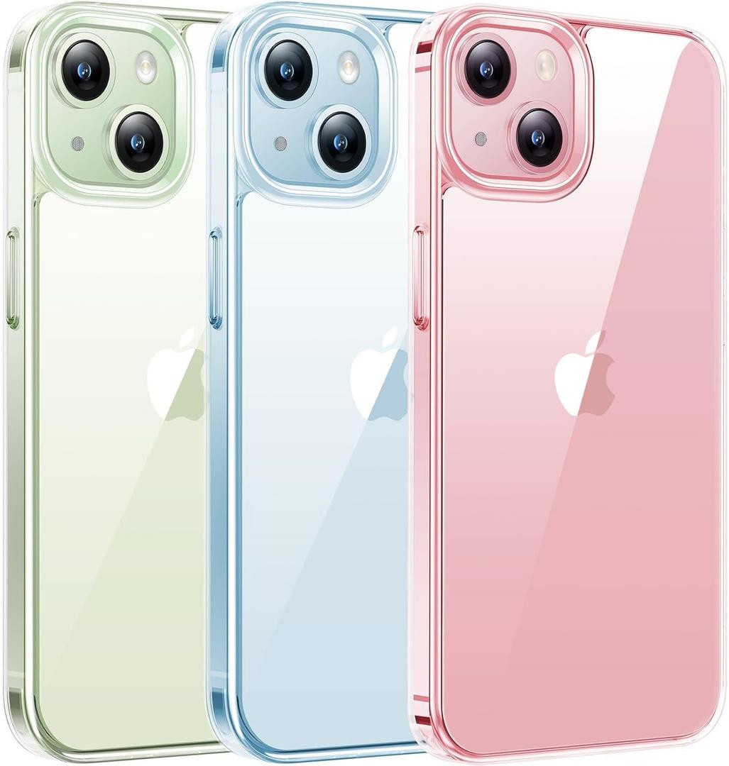 TORRAS Diamond Clear Designed for iPhone 15 Case [Never Yellowing] [Military Grade Anti-Drop] Hard PC Back Flexible Shockproof Protective Slim Thin Phone Case for iPhone 15 Case 6.1 inch, Clear