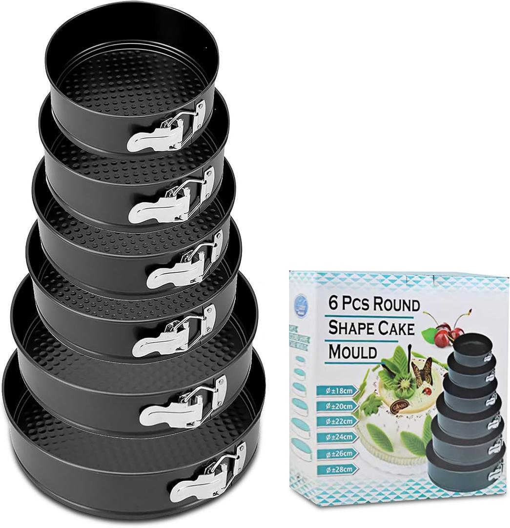 Springform Cake Pan, Cake Pan with 6 Different Size (7,8,9,10,11,12 inch), Cake Molds for Baking with Removable Bottom, Non-Stick Bakeware for Effortless Baking and Easy Release