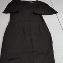Aphratti Women's Short Sleeve Work Sheath Midi Dress Elegant Fitted Cocktail Party Church Funeral Outfit (L)