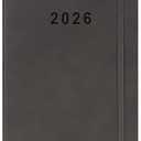 2026 Planner - Weekly and Monthly Planner, Jan 2026 - Dec 2026, Holidays, Contacts and Notes Pages, Vegan Leather Cover, Elastic Closure, 5.5”x8.25”, Grey