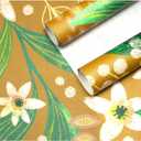 HAOKHOME Peel and Stick Wallpaper Boho Vintage Floral Contact Paper Self Adhesive Botanical Wall Paper for Accent Wall Caramel/Green 17.3in x 9.8ft