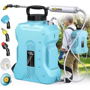 Tarden 3.5 Gallon Battery Powered Backpack Sprayer - Electric Garden Sprayer with USB Rechargeable Handle, Telescopic Wand & 5 Nozzles for Lawn Care 12L