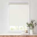 LazBlinds No Tools No Drill Cordless Roller Shades, 100% Blackout Roller Blinds for Windows, Thermal Insulated UV Protection Waterproof Roll Up Window Blinds and Shades, 34'' W x 72'' H, Cream