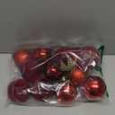 Syhood 12 Pcs Red Velvet Christmas Balls 3.15 Inch Glitter Velvet Flocked Christmas Ball Ornament Plastic Shatterproof Hanging Bauble for Xmas Tree Decor Home Wedding Holiday Winter Party Yard Decor