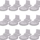 HOHIYA 12 Pcs Clear Acrylic Tea Cup and Saucer Display Stand Set Stackable Teacup Holder Rack for China TeaCups Coffee Mugs and China Dish Display Organizer