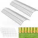 Original Gate Plate, Metal Anti Animal Digging Fence, Dog Digging Deterrent, Hot-dip Galvanized Underground Gap Filler, 2 Pack with 4 Animal Fence Barrier