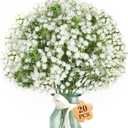 MAQIAHN 20 Baby Breath Artificial Flowers - Babies Breath Flowers Artificial Bulk Faux Flowers Bouquet White Flores Greenery Real Touch Fake Flower Arrangements Wedding Centerpieces Tables Decorations