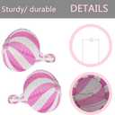 3 Pieces Hanging Hot Air Balloon Paper Lanterns 12 inch Paper Lanterns Set Decoration Ball Lamps for Wedding, Birthday, Anniversary, Christmas (Pink)