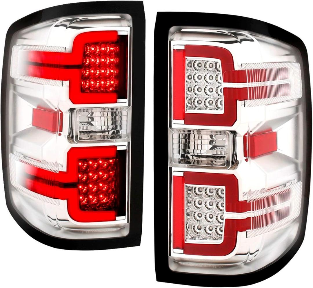 Anzo USA 311291 CHEVY SILVERADO 14-18 L.E.D TAIL LIGHTS CHROME HOUSING CLEAR LENS (SEQUENTIAL SIGNAL)