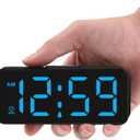 Peakeep Small Mini Digital Alarm Clock Battery Operated for Bedroom Travel, 1.65" Numbers Large Display Cordless Clock for Beside Seniors Elderly, Auto Manual Dimmers, 5 Levels Volume