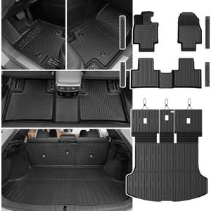 Floor Mats Set for Lexus RX350/RX350h/RX500h 2023 2024 2025 2026, All Weather TPE Floor Liners Backrest Mat Trunk Mat Cargo Liner Door Sill Guards Accessories for RX350/RX350h/RX500h