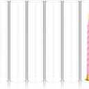 Showgeous 6 PCS Hurricane Candle Holder, D:3" H:14" Open Ended Glass Candle Cylinder Sleeve, Clear Glass Cylinder Candle Holder, Open Flame Candle Chimney Tube Cover, Bottomless Cylindrical Glass