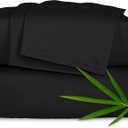 Pure Bamboo King Sheets, Genuine 100% Organic Viscose Derived from Bamboo Bed Sheet Set, Luxuriously Soft & Cooling, Double Stitching, 2 Year Quality Promise (King, Black)