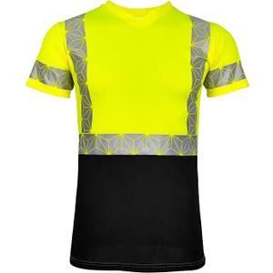 SMASYS Work Safety T Shirts, High Visibility Reflective T-Shirt, Hi-Vis Construction Workwear for Women(Short Sleeves Yellow,3XL)