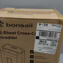 Bonsaii 12-Sheet Cross Cut Paper Shredder, 5.5 Gal Home Office Heavy Duty Shredder for Paper, Credit Card, Mail, Staples, with Transparent Window, High Security Level P-4 (C275-A)