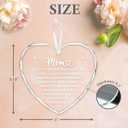 2 x Birthday Gifts for Mom from Daughter, Glass Heart Ornament for Mother Stepmom Mother in Law, Best Mom Ever Gift from Son, Retirement Sentimental Gift for Christmas Thanksgiving