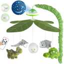 VZO Baby Crib Mobile with Music and Lights, Nursery Baby Mobile for Crib Bassinet with Remote Control, Rotation, Starlight Projection, Crib Toys for Babies Boys Girls Dinosaur