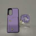 Luxury Wallet Case for Motorola Moto G Stylus 5G 2022 with 5 Card Slots Thin Slim Flip Purse & Shoulder Strap,Credit Card Holder Stand Phone Cover for XT2215-1 XT2215-4 XT2215DL Purple