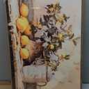 XLARTMY Framed Vintage Kitchen Wall Art, Yellow Lemon Still Life Wall Art Oil Paintings, Rustic Farmhouse Artwork Canvas Posters Prints Pictures for Living Room Bedroom 16x24In