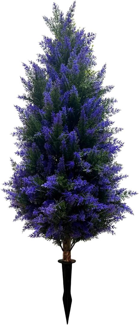 3FT Artificial Cedar Tree Realistic Cedar Tree Faux Pine Plant for Home & Office Decor, Hotel Lobby Entryway Greenery(Purple)