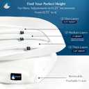 Bluewave Bedding Versalayer Adjustable Layer Pillow - 20 Heights from 0.75 to 6 Inches - Adjust Height and Firmness - 6 Thin Memory Foam Pillows - for Stomach, Back, and Side Sleepers (Standard)