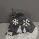 Christmas Tree Skirt, Fur Rustic White Xmas Tree Skirt,Snowy Christmas Trees Mat Decorations Indoors,Deer and Snowflake Pattern (36 inches, Two Deers)