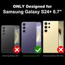 OOK Compatible with Samsung Galaxy S24 Plus Case with Wrist Strap, Cute Black Leopard Cheetah Pattern Soft TPU Bumper Shockproof Protection Slim Cover for Women Girls, for 6.7inch