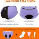 Teens Girls Period Underwear Kids Period Panties Menstrual Leakproof Protective Underwear for Teens Cotton Briefs (L)