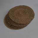 GENMOUS Woven Placemats Set of 10, 12" Round Placemats Natural Water Hyacinth Boho Placemats, Farmhouse Rattan Chargers for Dinner Plates, Rustic Braided Wicker Table Mats for Dining Table, Home, Wedding