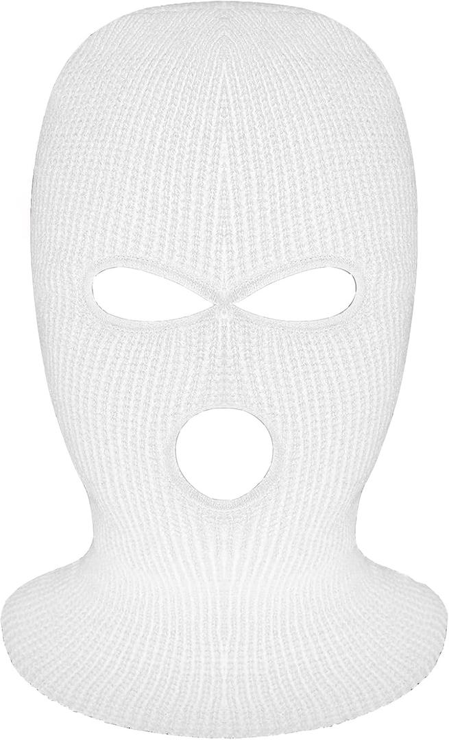 3-Hole Full Face Mask Cover Ski Mask Winter Balaclava Cap Knitted Face Cover for Winter Outdoor Sports