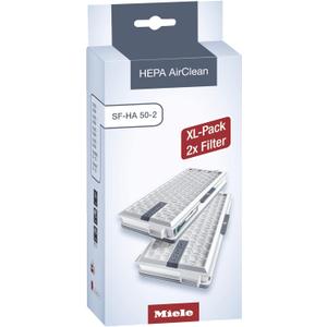 Miele HEPA AirClean SFHA50-2 Vacuum Filter, 12 Month Lifespan, With TimeStrip Filter Change Indicator - XL Pack For 2 Years of Clean Air