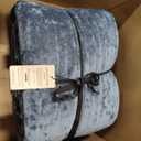 EVERGRACE Velvet Quilt Set King Size, Luxurious Soft Striped Channel Bedding Set, Lightweight Velvet Comforter for All Season, Oversized Bedspread Coverlet with 2 Matching Shams, Stormy Blue