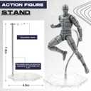Ceenna Body Set, Action Figure Wireframe Adjustable Articulated Drawing Model Manikin Art Mannequin Figure for Artists Designers Sculptors Sketching Painting, Gray with Black Lines