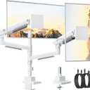 monTEK Sleek Aluminum Monitor Arm for 1757 Ultrawide Screens up to 59.4 lbs, USB 3.0 A/C, Heavy Duty Dual Monitor Arm Desk Mount, Pneumatic Lift, Quick-Release Plate, Clamp/Grommet, max VESA 100x100