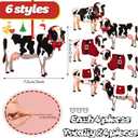 Blulu 24 Pcs Christmas Cow Mouse Ornaments Hanging Cow Mice Christmas Decorations Tree Ornaments for Xmas Tree Farmhouse Decor(Cow)